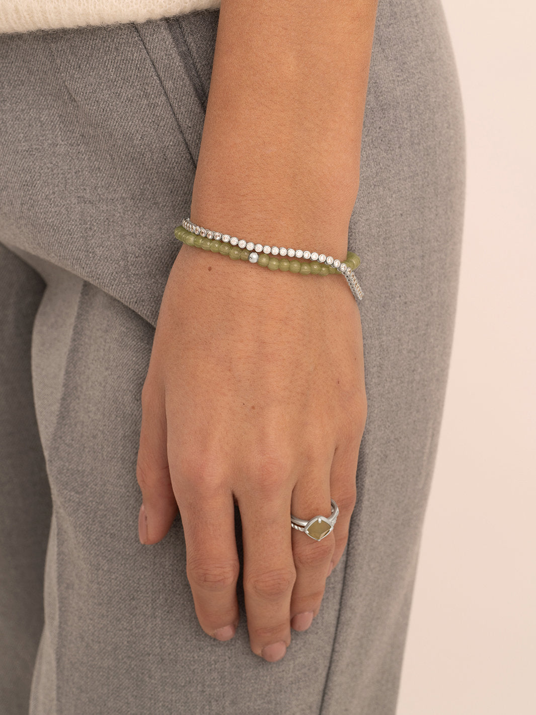Saturn Armband Small Lime Jade