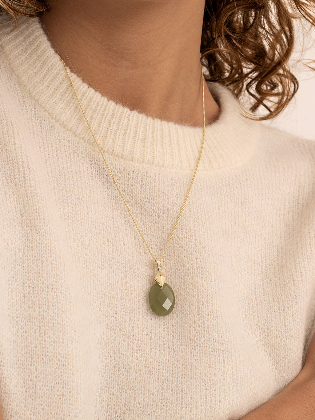 Pendant Edelsteen Medium Oval Lime Jade - Pendant Edelsteen Medium Oval Lime Jade