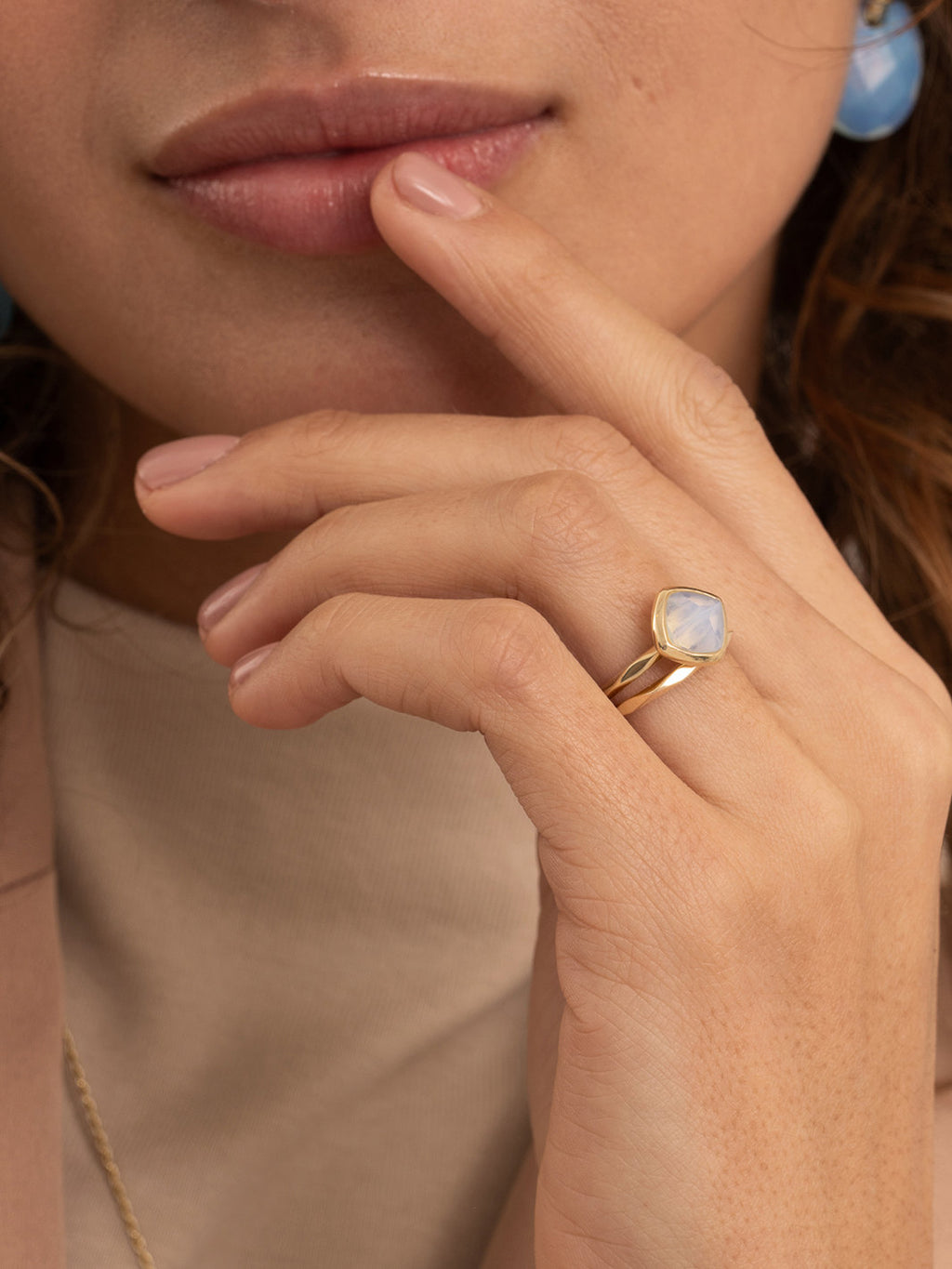 Edge Ring Opalite 9K Goud