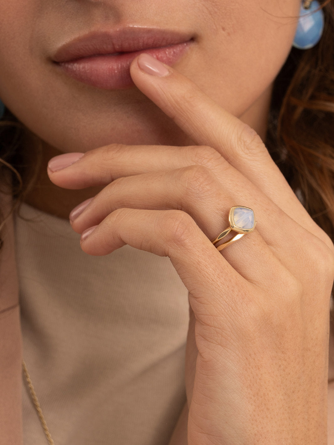 Edge Ring Opalite 9K Goud