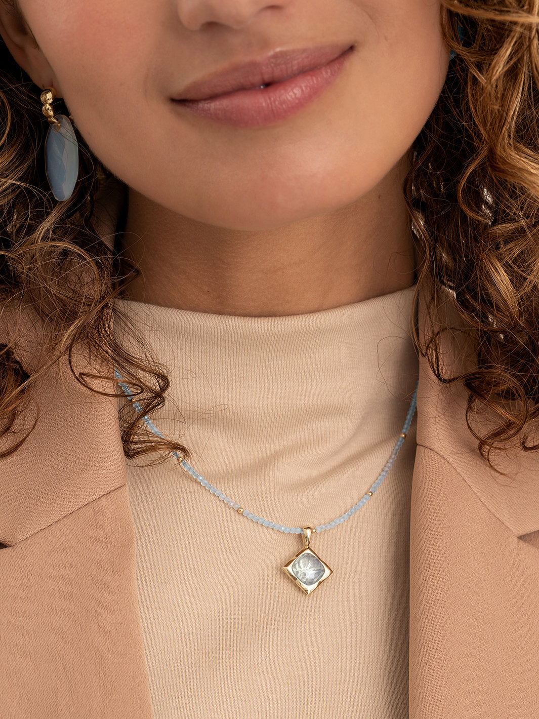 Cushion Cut Pendant Opalite