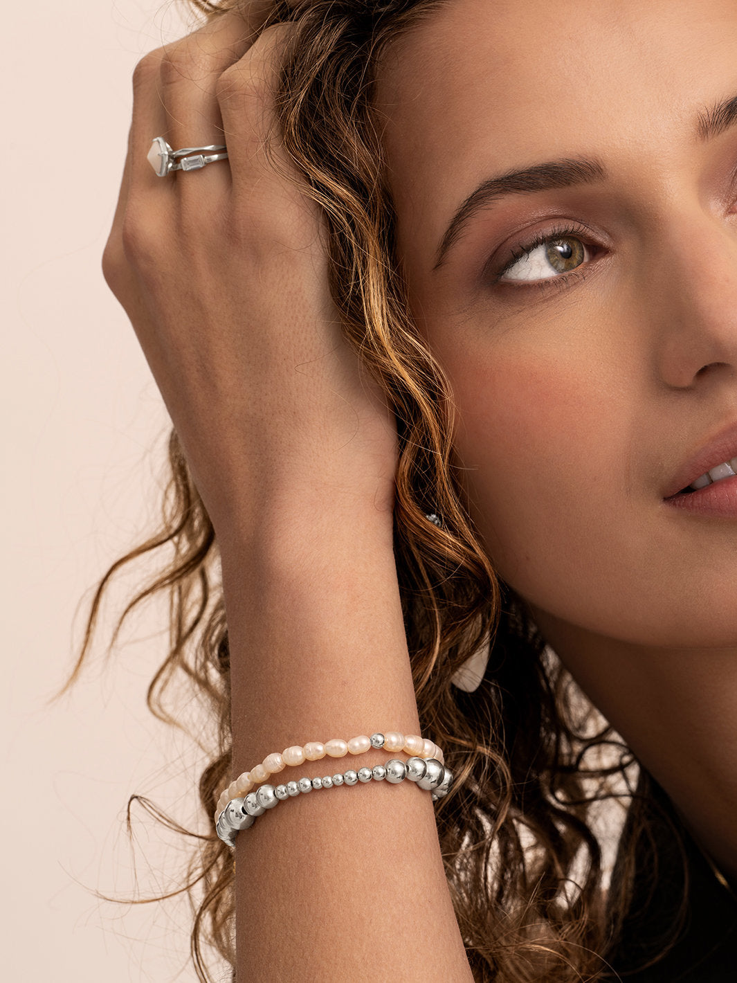 Saturn Armband Small Pearl