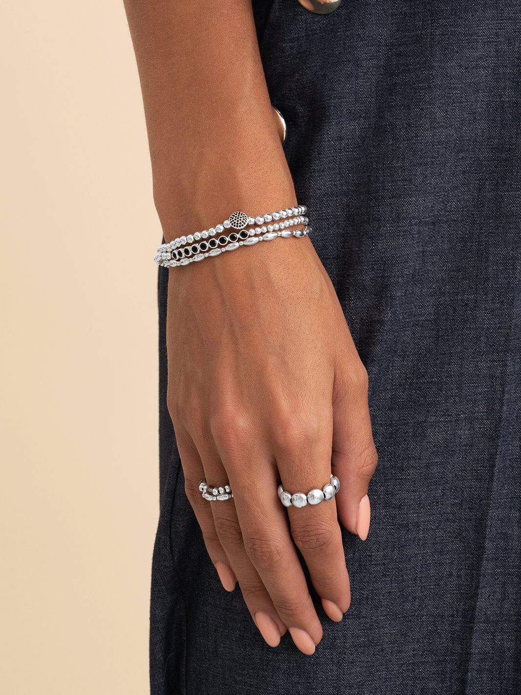 Crystal Tube Armband Zirconia Zwart