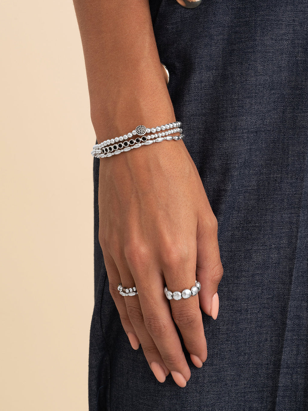 Disc Galaxy Armband Zirconia Zwart