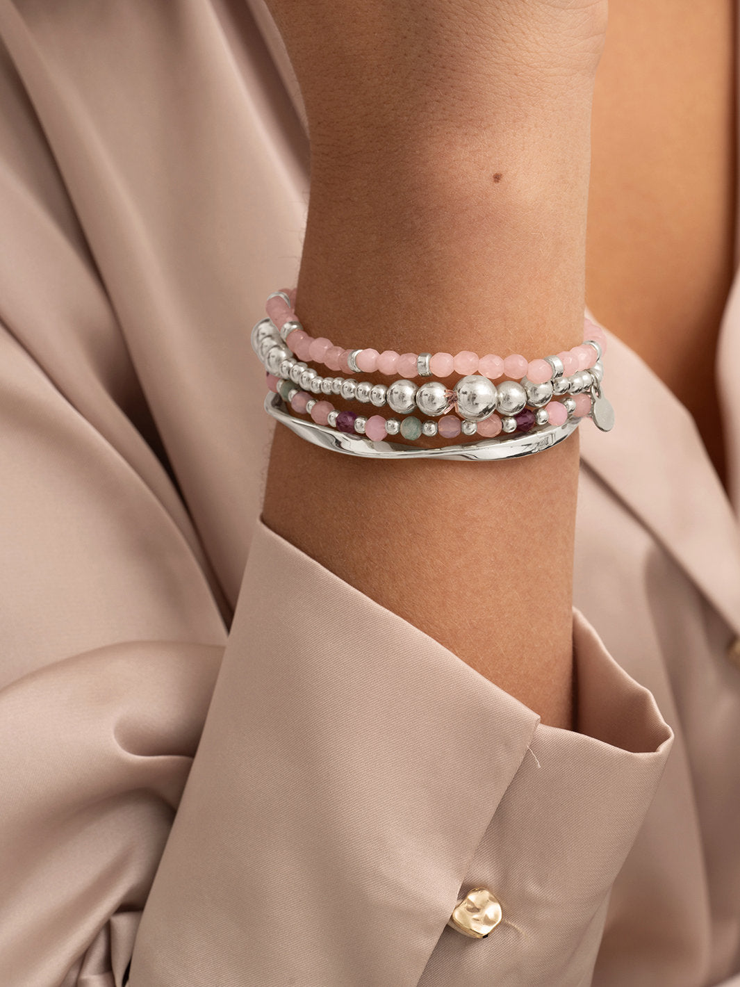 Roundel Interstellar Armband Rose Quartz