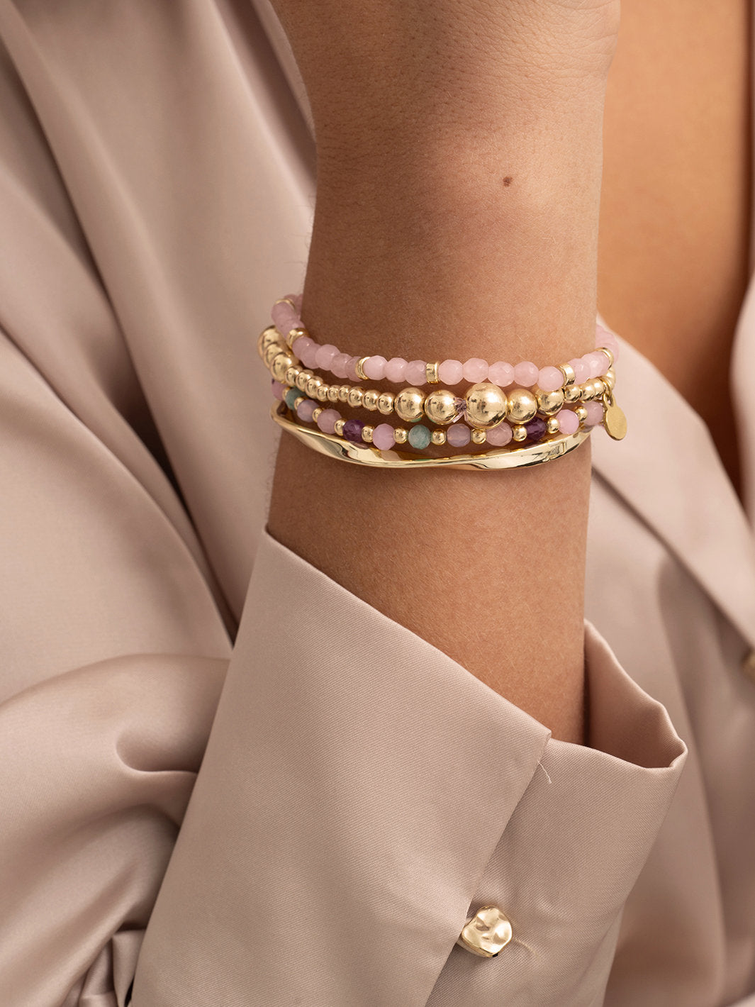 Roundel Interstellar Armband Rose Quartz
