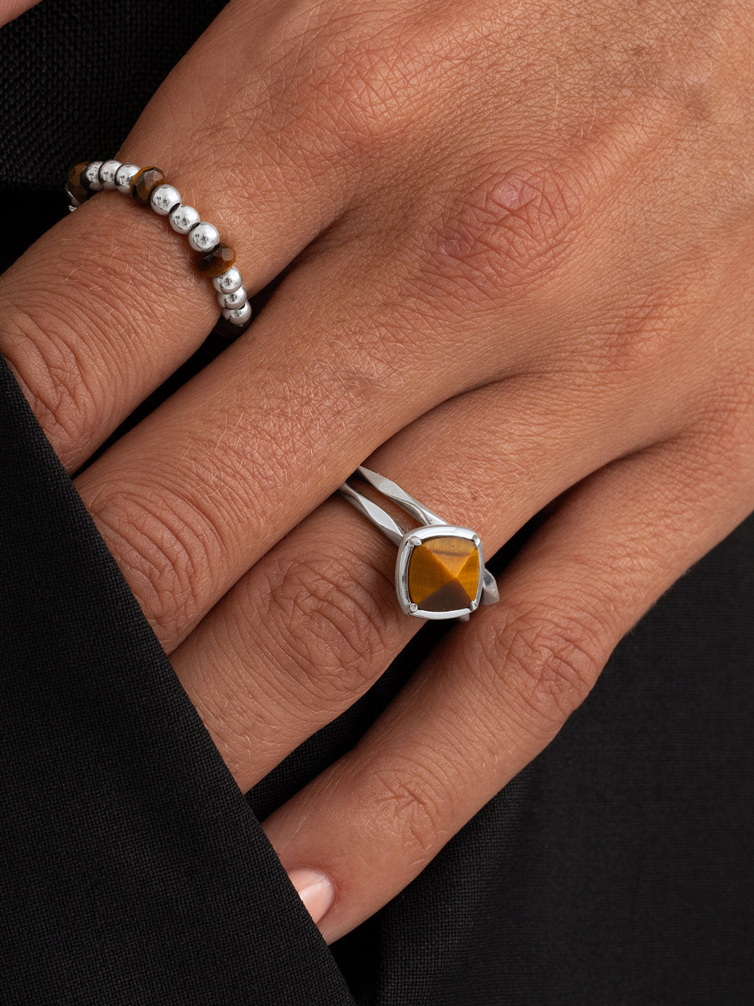 Kralen Ring Facet Roundel Tiger Eye - Kralen Ring Facet Roundel Tiger Eye