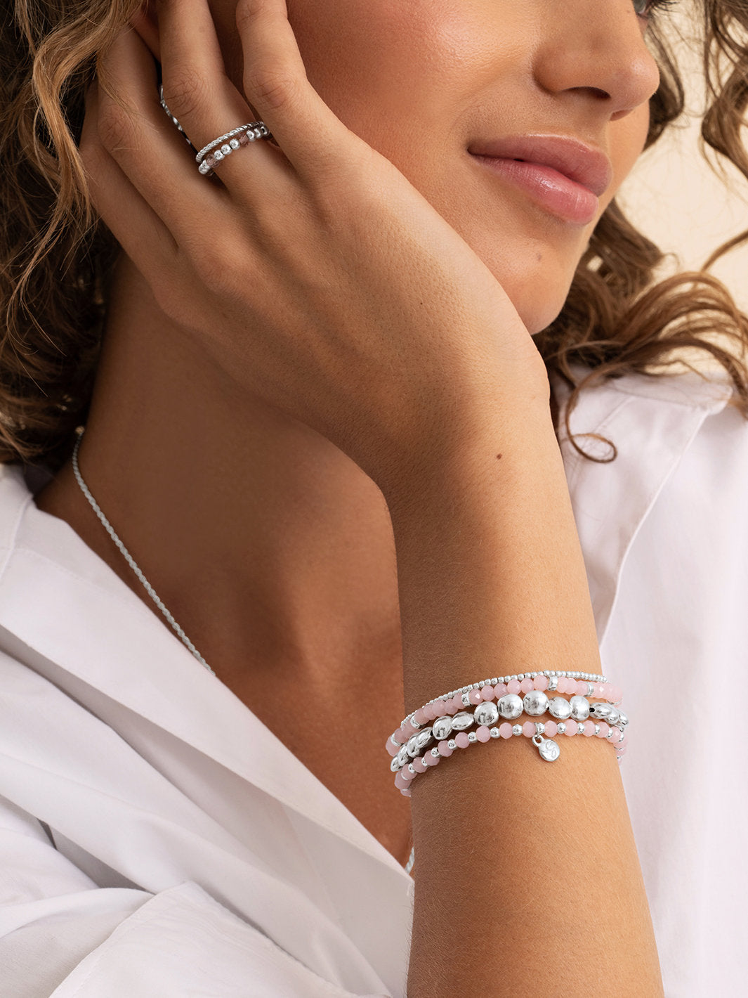 Roundel Interstellar Armband Pink Opalite