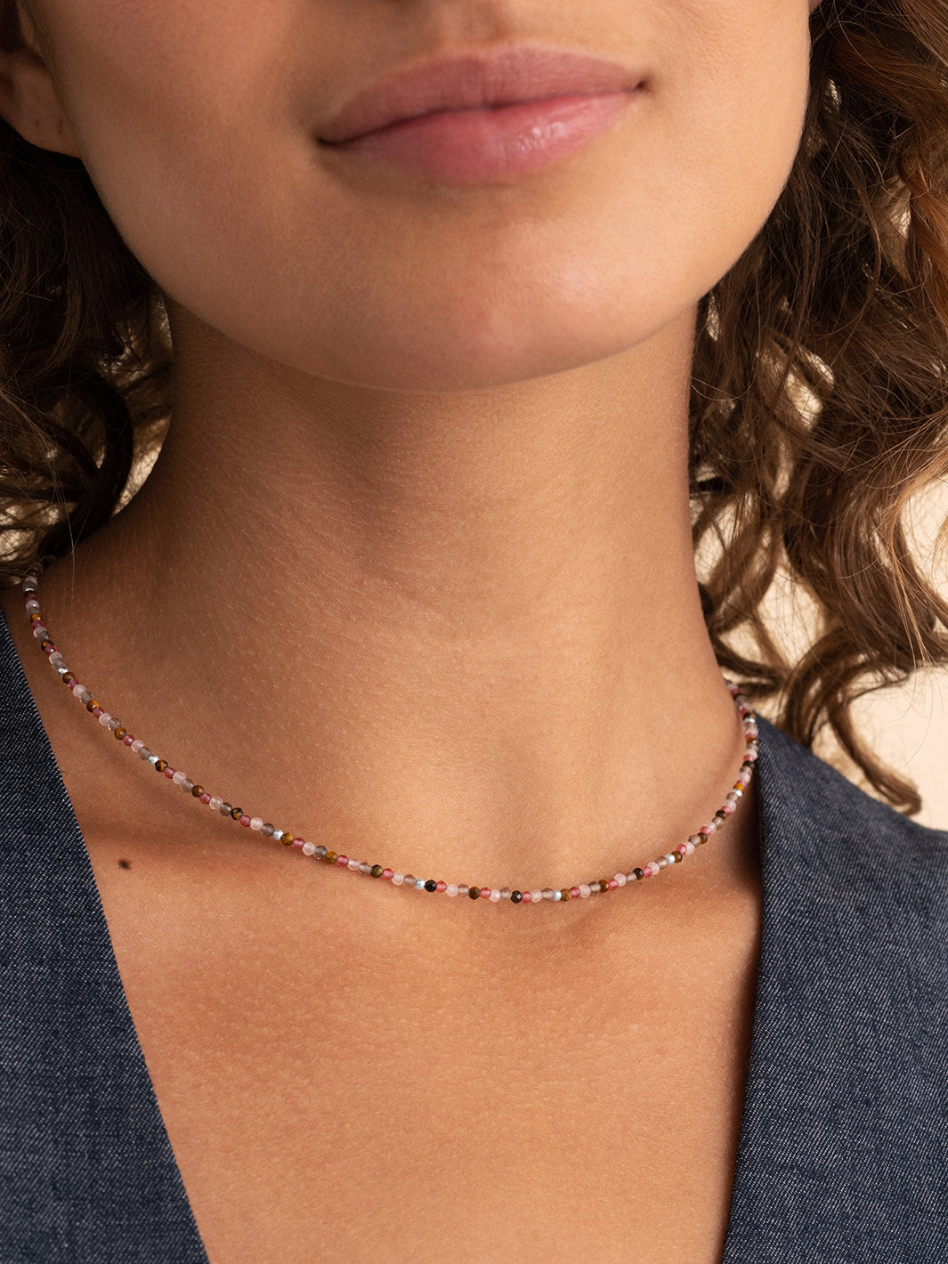 Kralen Ketting 2mm Multi Gem - Spice 42cm +2cm