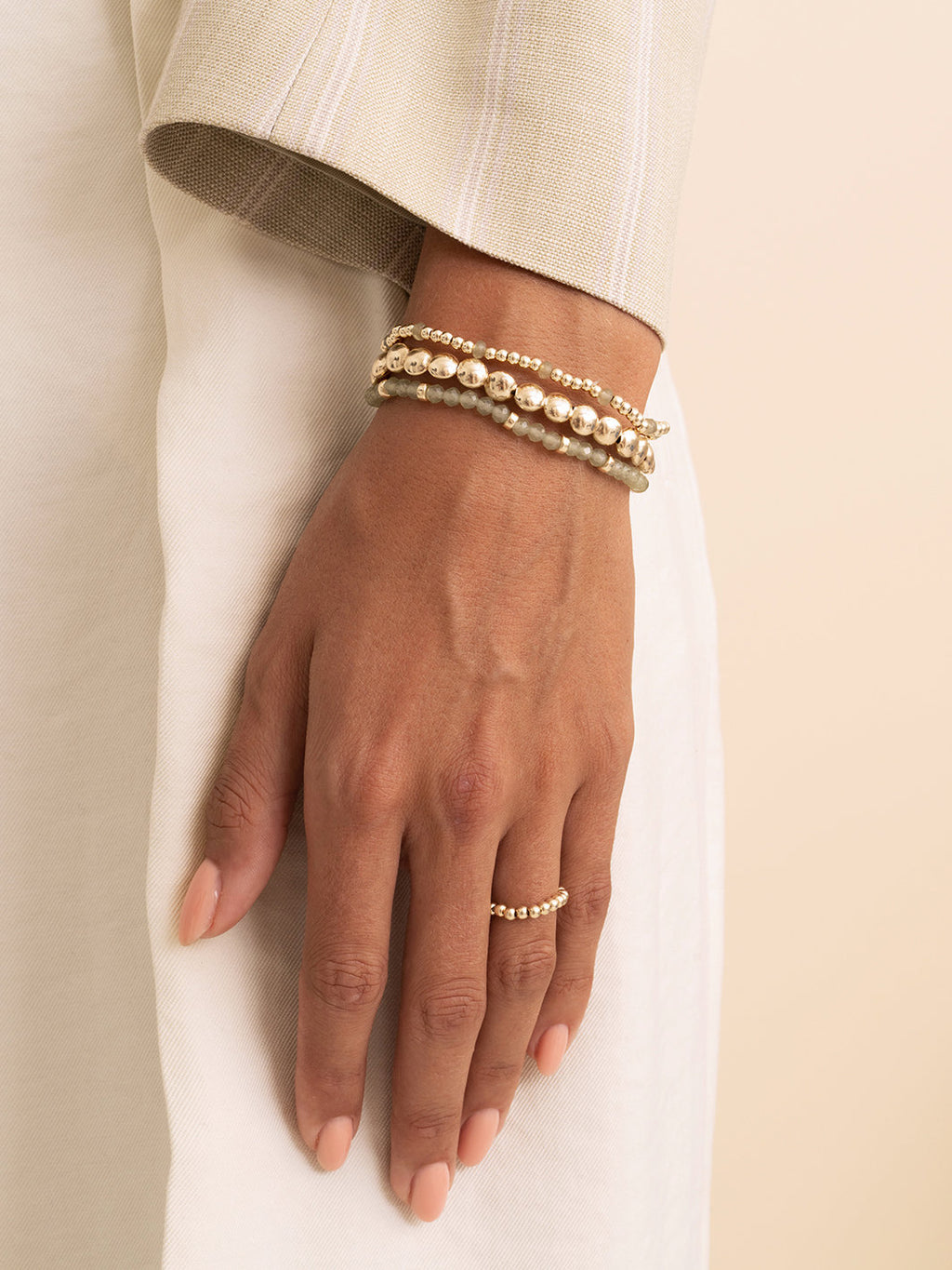 Reverse Roundel Armband Lime Jade