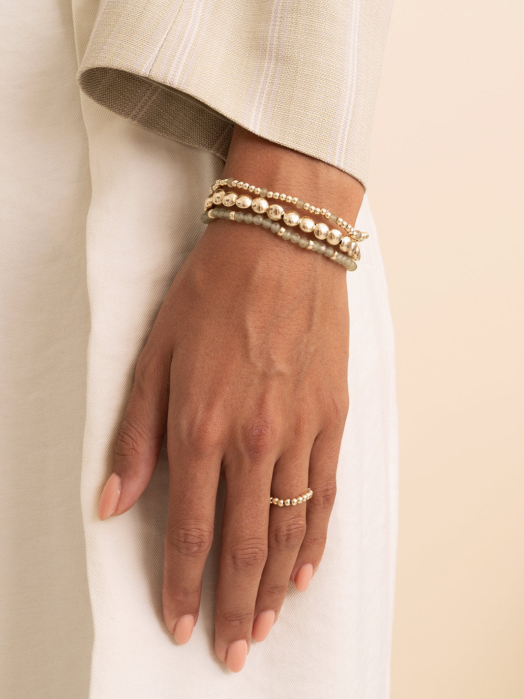 Reverse Roundel Armband Lime Jade