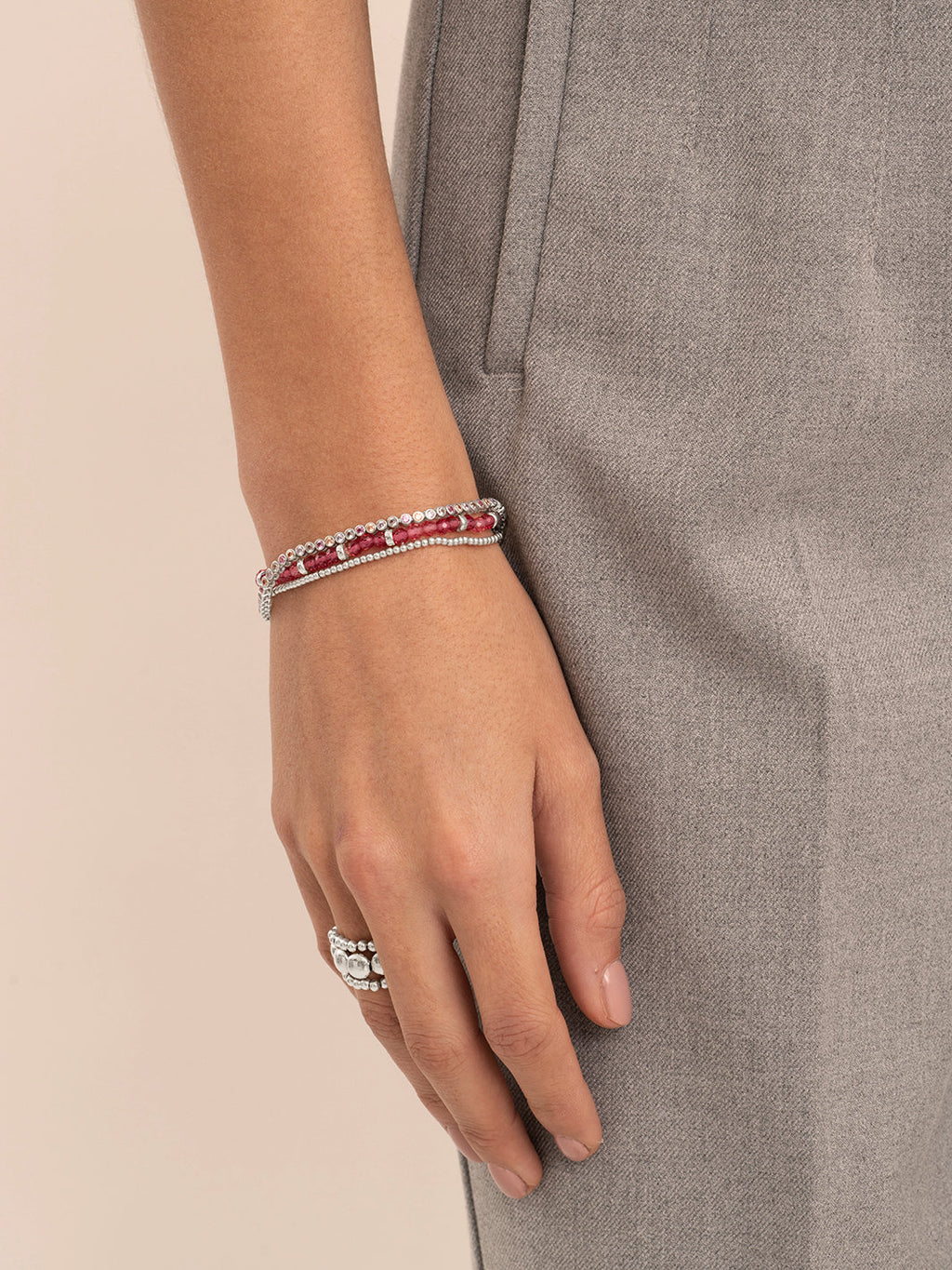 Roundel Interstellar Armband Fuchsia Quartz