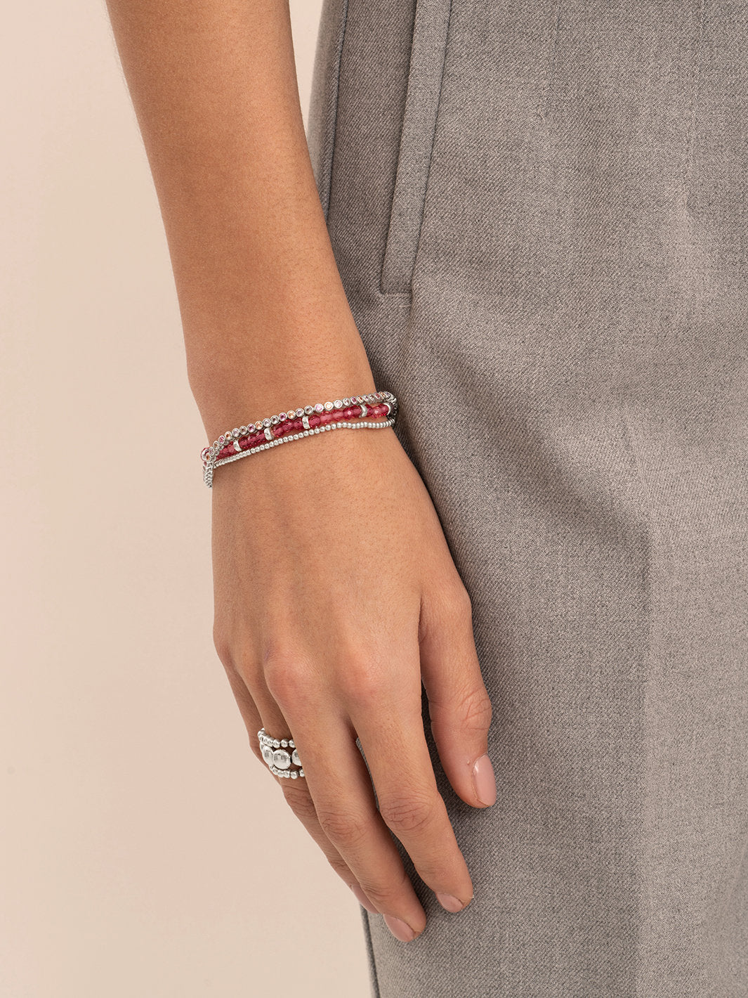 Roundel Interstellar Armband Fuchsia Quartz