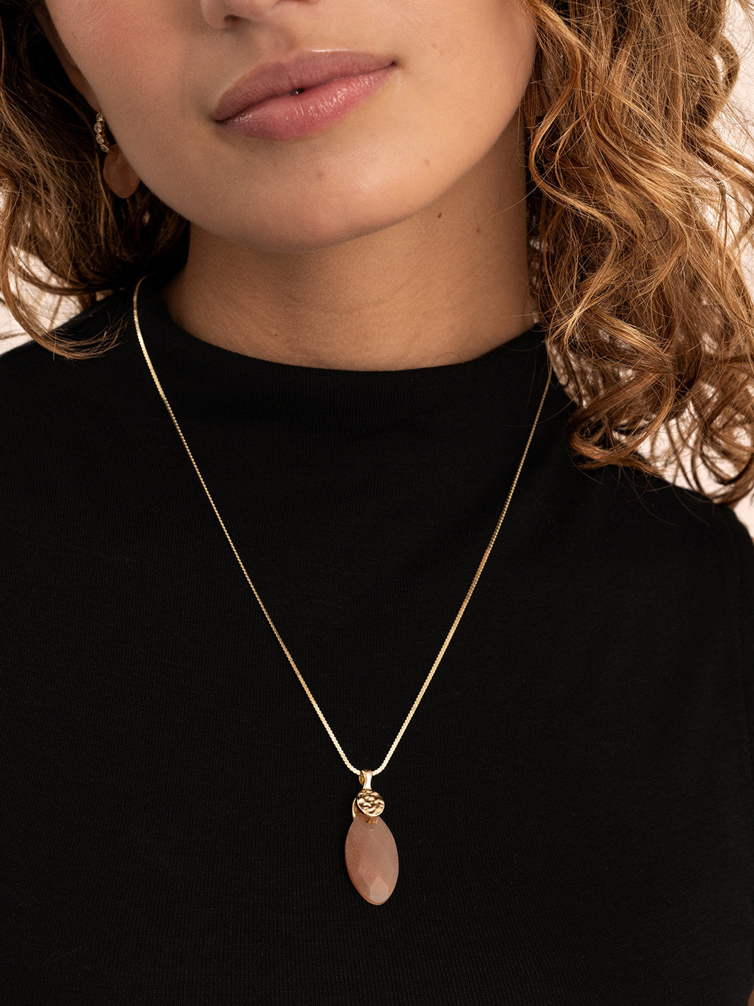 Pendant Edelsteen Leaf Sunstone - Pendant Edelsteen Leaf Sunstone