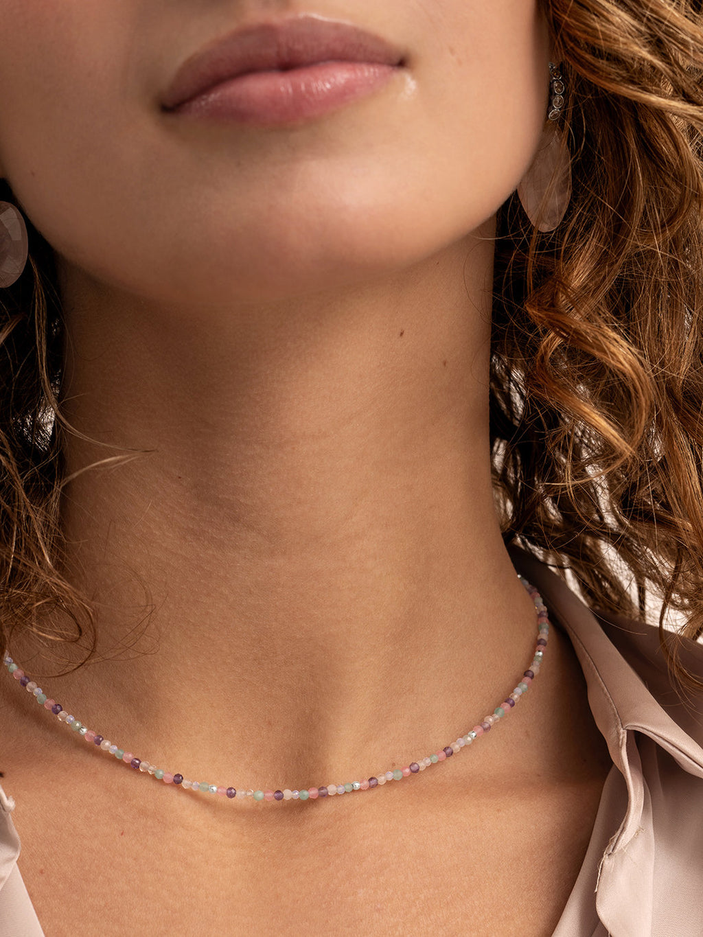 Kralen Ketting 2mm Multi Gem 42cm +2cm