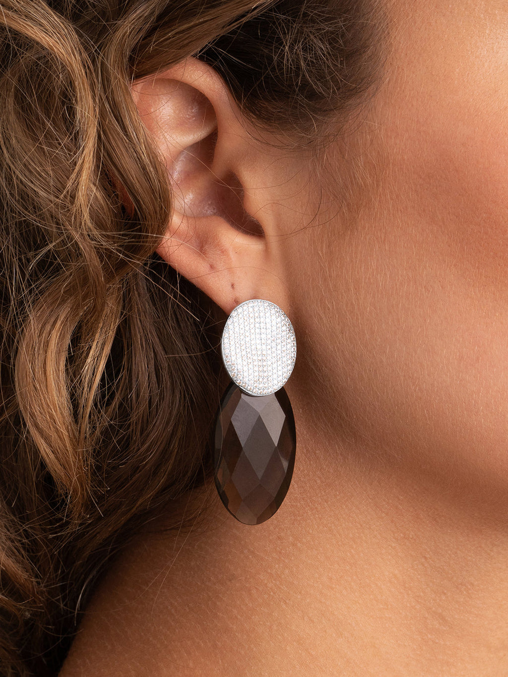 Fuse Push Back oorbellen Zirconia