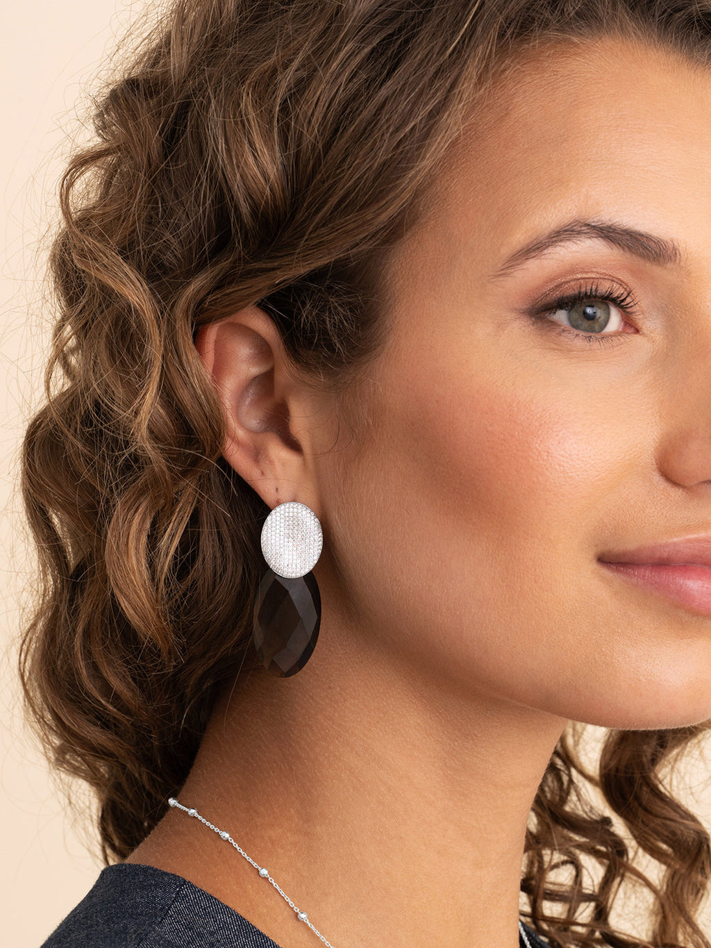 Fuse Push Back oorbellen Zirconia
