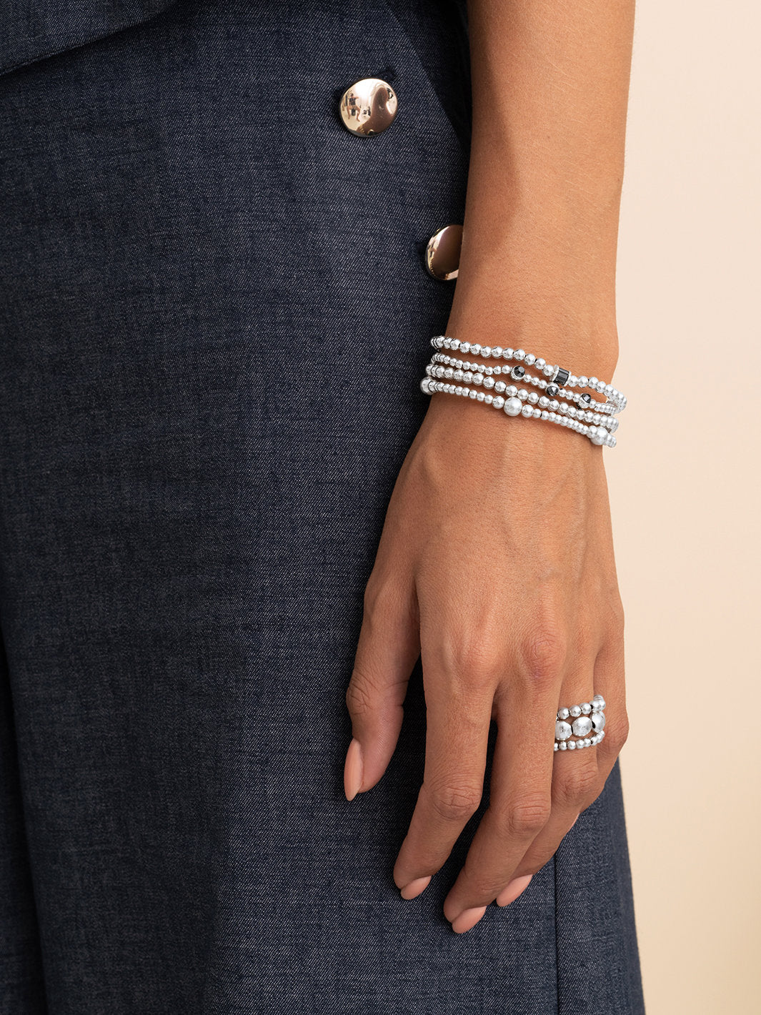 Baguette Cylinder Armband Zirconia Zwart