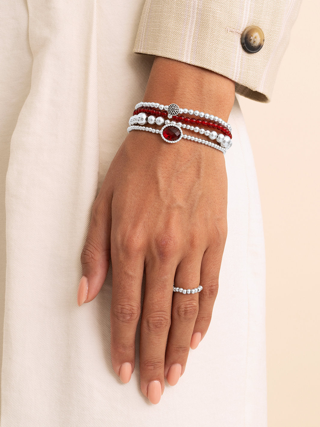 Saturn Armband Small Ruby Quartz