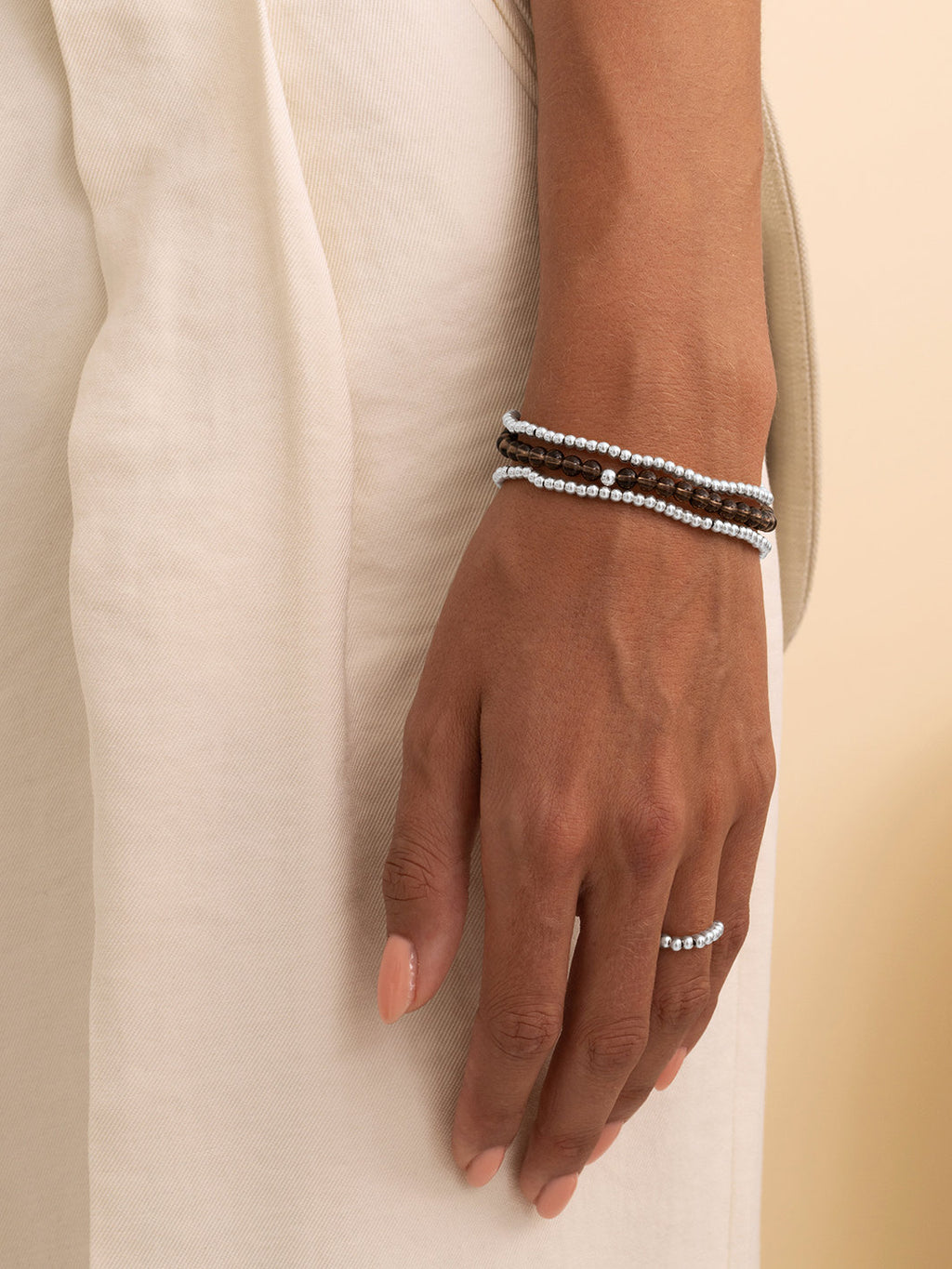 Saturn Armband Small Smoky Quartz