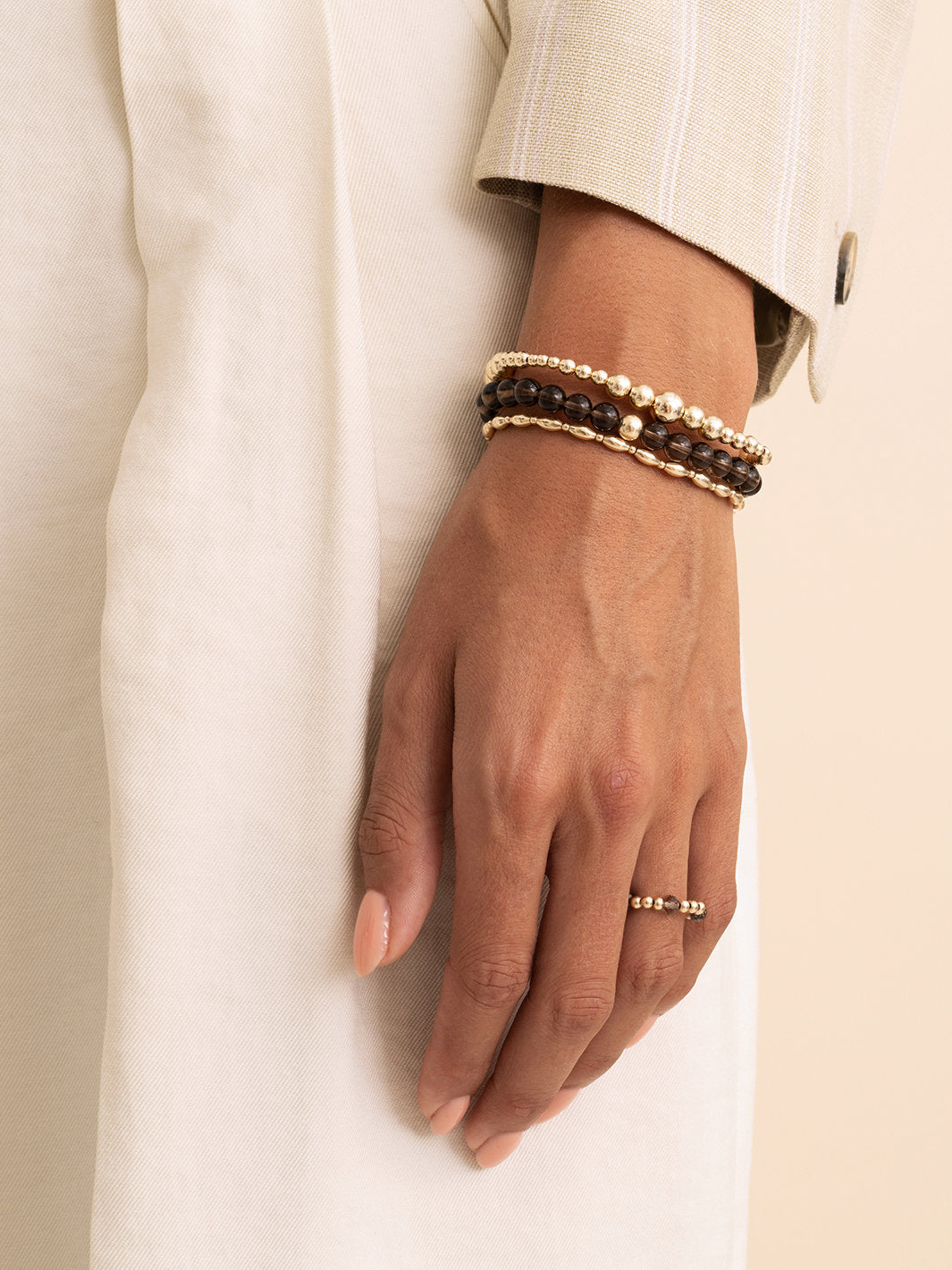 Saturn Armband Large Smoky Quartz