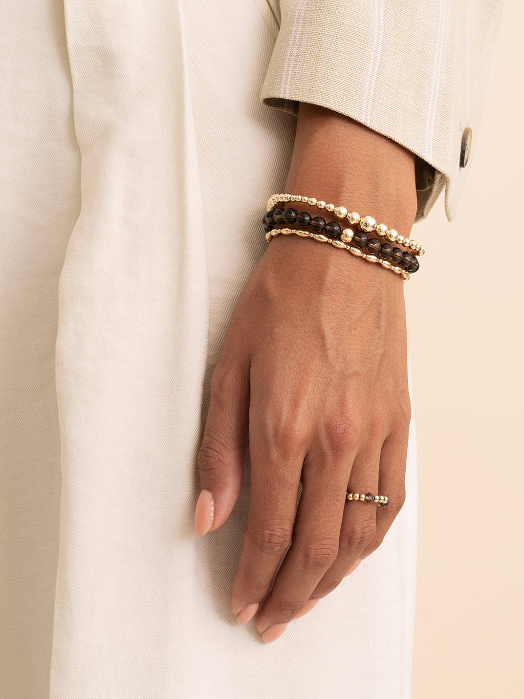 Saturn Armband Large Smoky Quartz