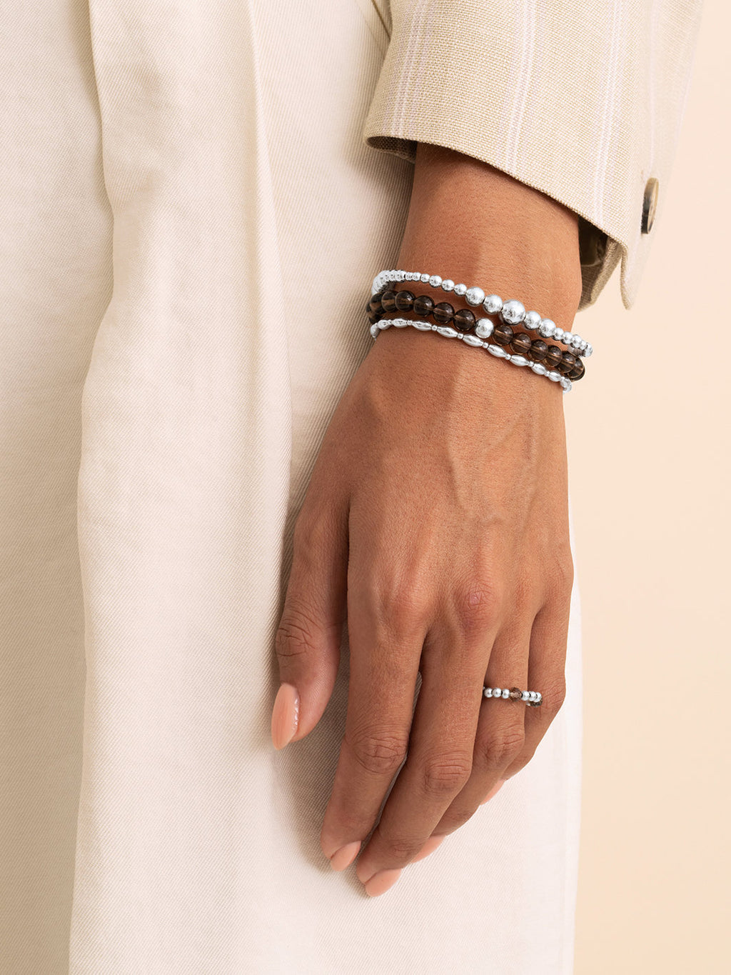 Saturn Armband Large Smoky Quartz