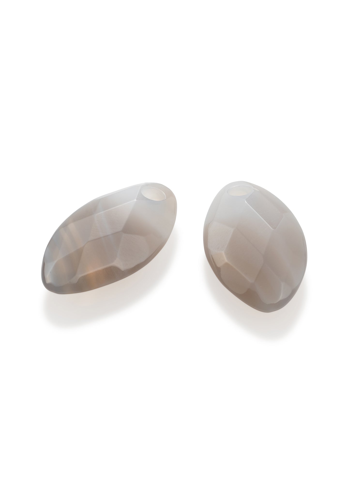 Oorbel Edelstenen Leaf Grey Agate