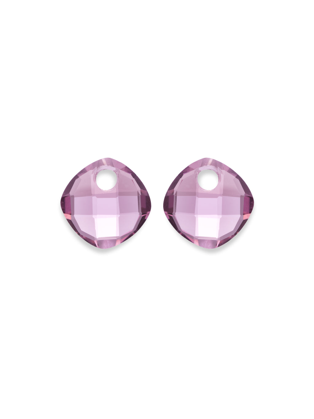 Oorbel Edelstenen Cushion Cut Aubergine Quartz
