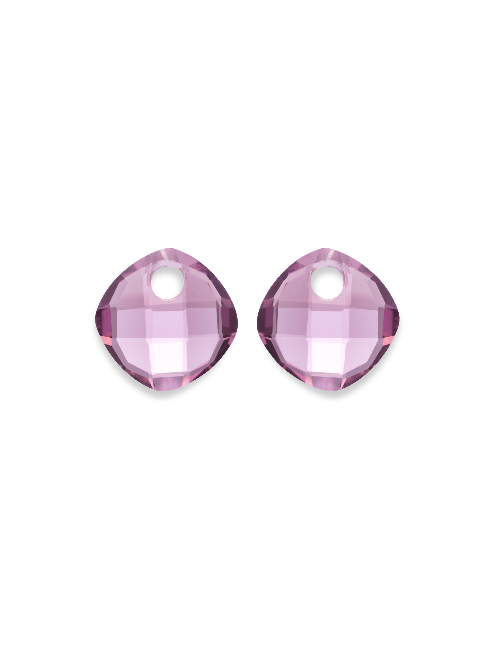 Oorbel Edelstenen Cushion Cut Aubergine Quartz