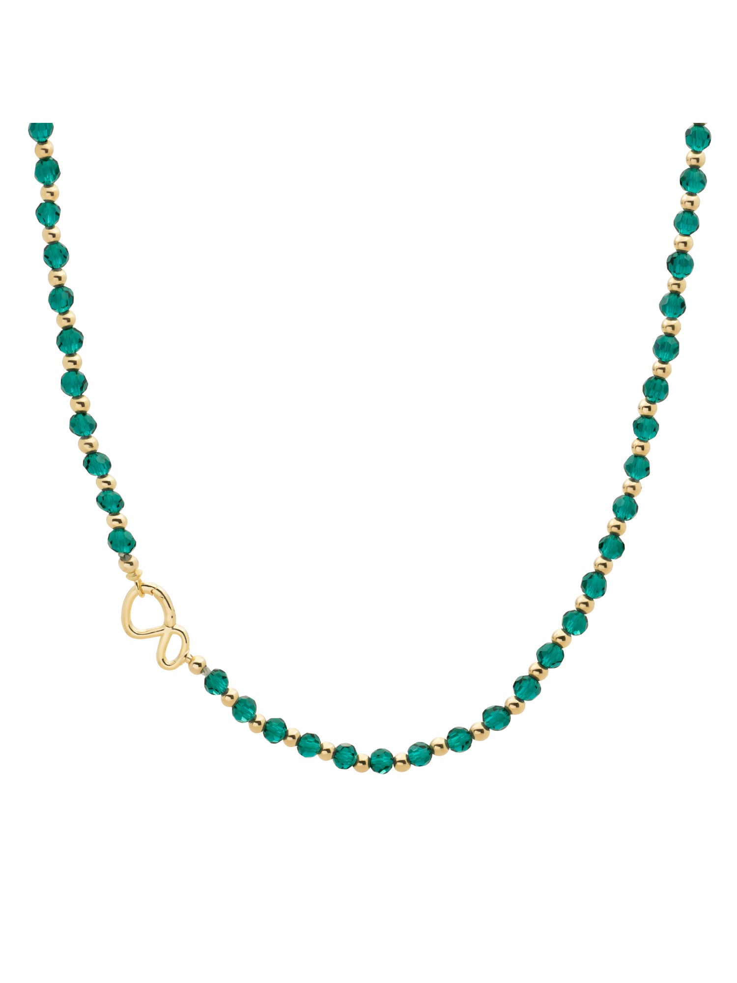 Link Ketting Petrol Green Quartz 42cm