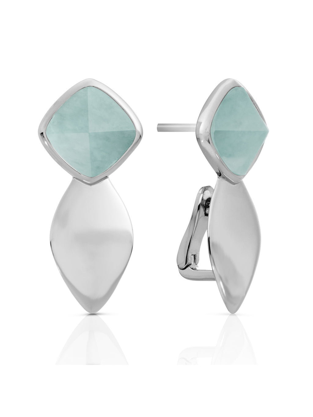 Edge Push Back Oorbellen Amazonite