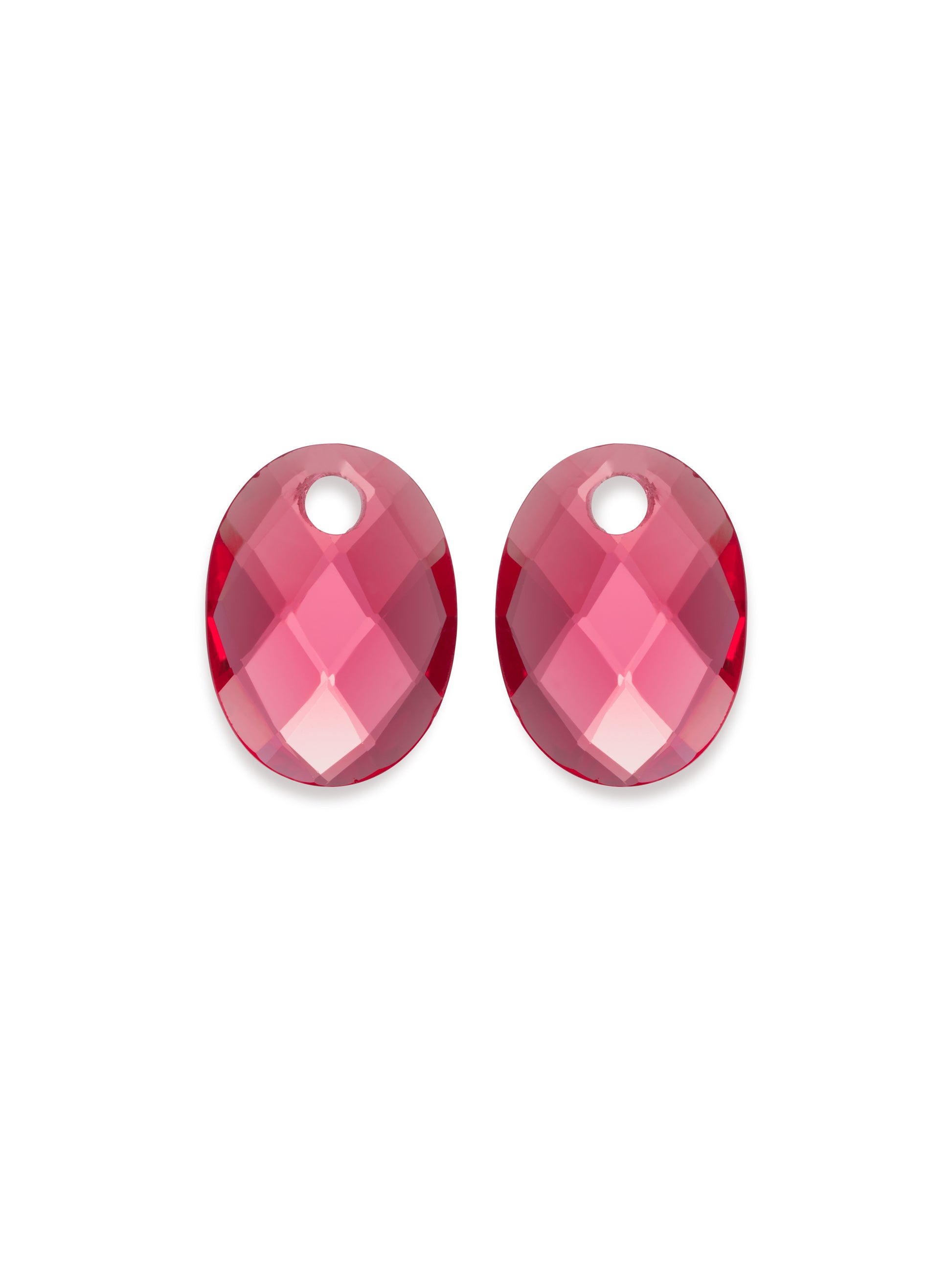 Oorbel Edelstenen Medium Oval Fuchsia Quartz