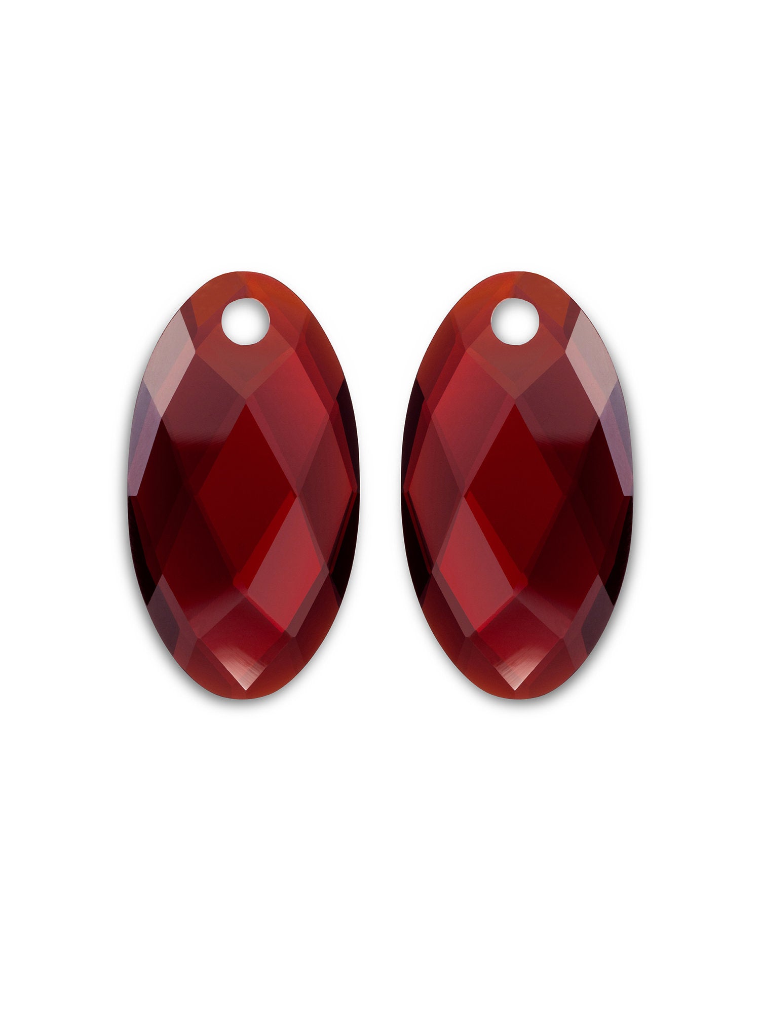 Oorbel Edelstenen Large Leaf Ruby Quartz