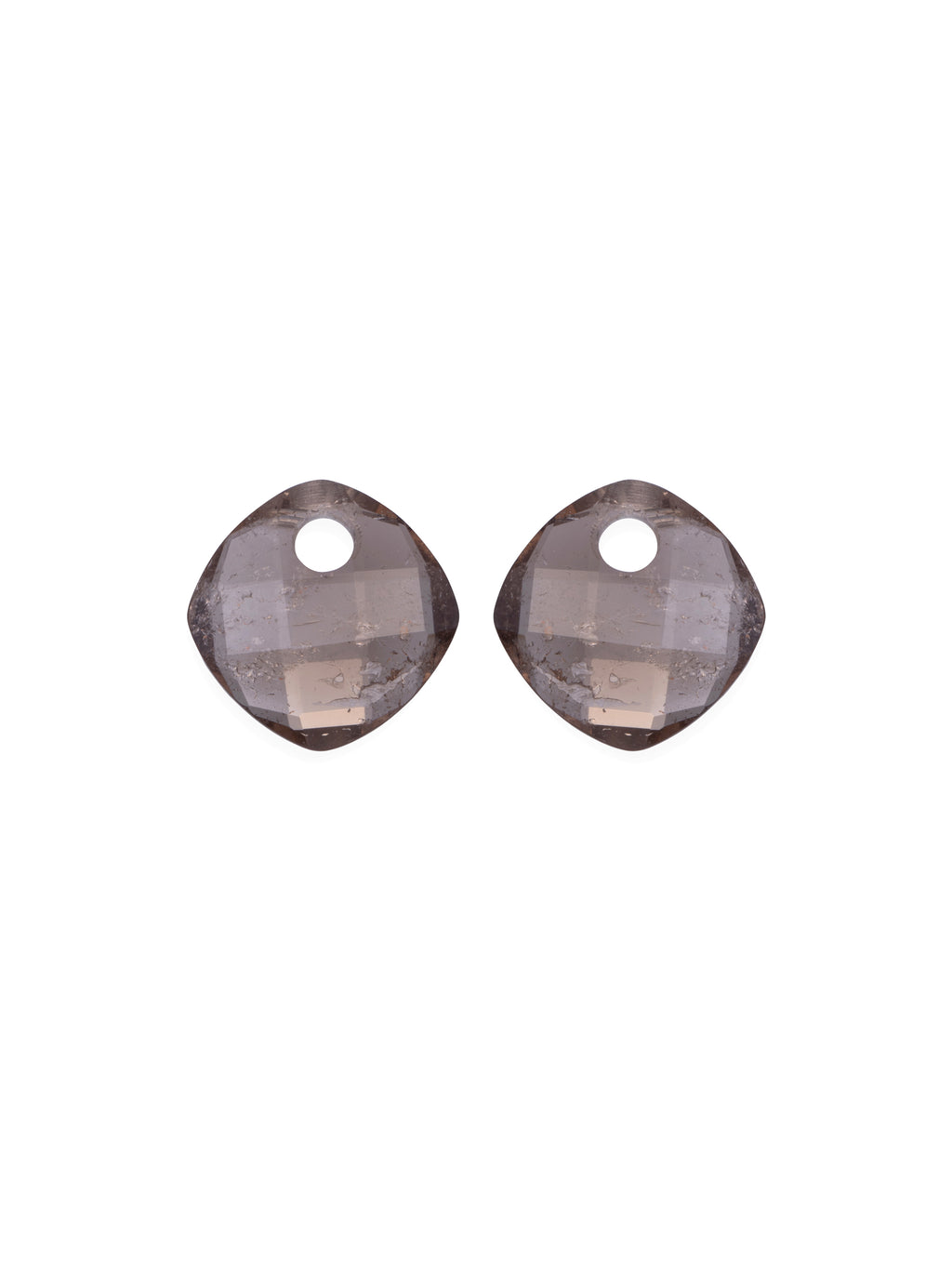 Oorbel Edelstenen Cushion Cut Smoky Quartz