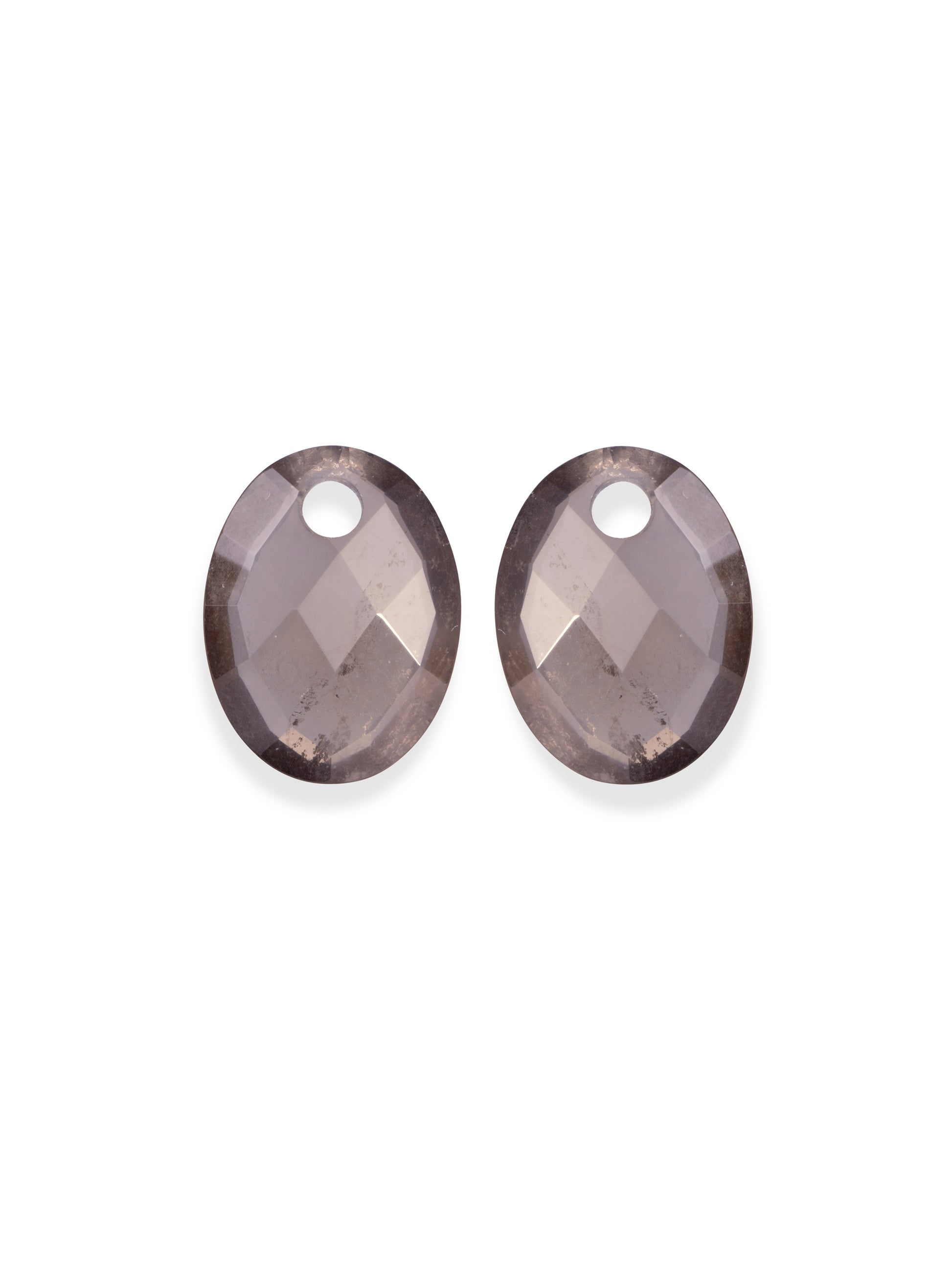 Oorbel Edelstenen Medium Oval Smoky Quartz