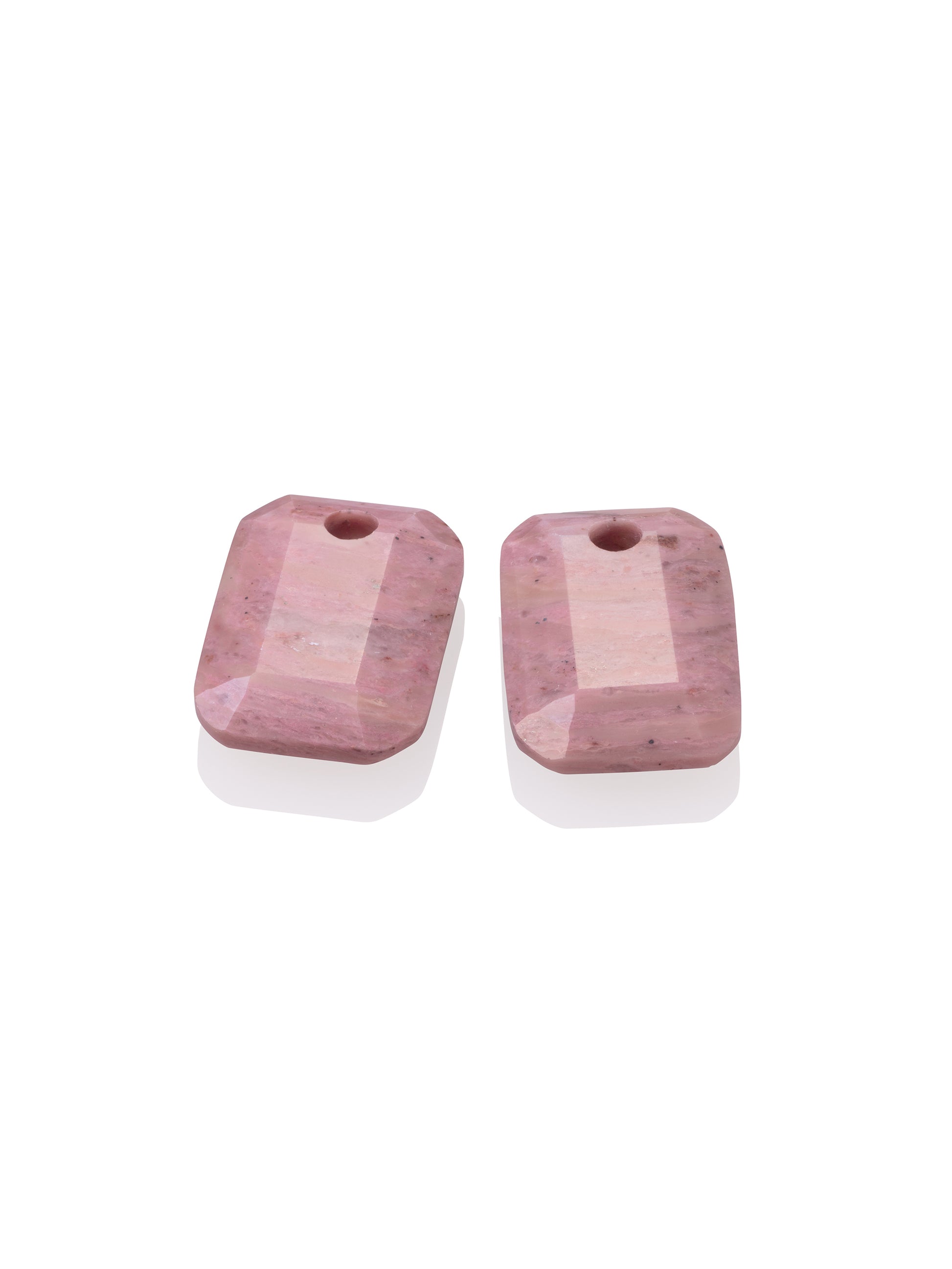 Oorbel Edelstenen Baguette Pink Rhodonite