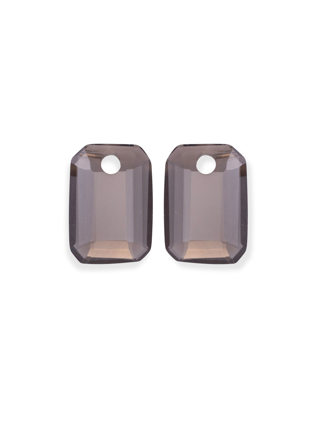 Oorbel Edelstenen Baguette Smoky Quartz