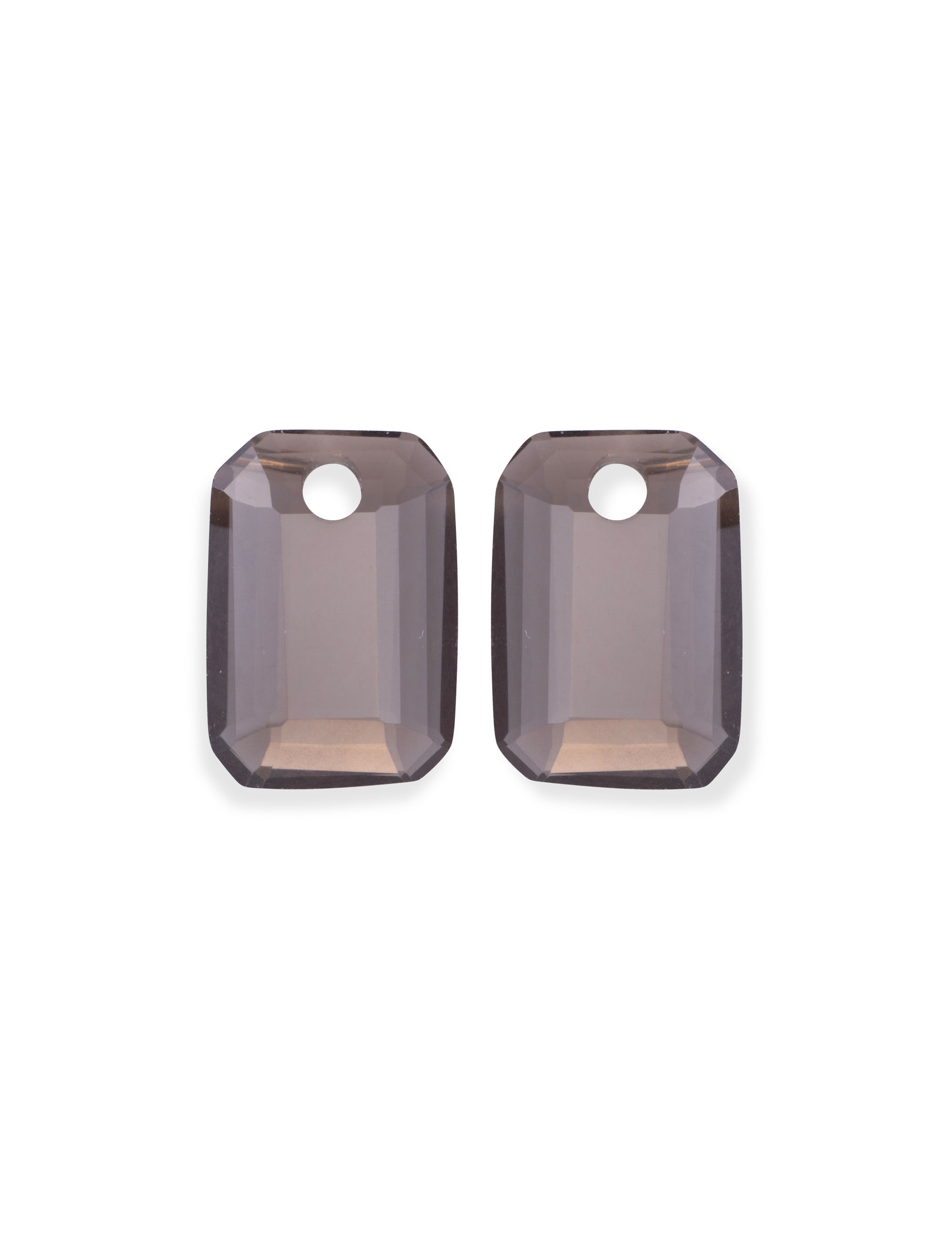 Oorbel Edelstenen Baguette Smoky Quartz