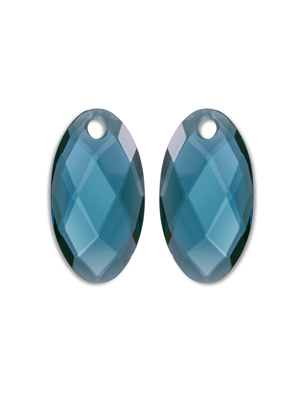 Oorbel Edelstenen Large Leaf Ocean Topaz Quartz