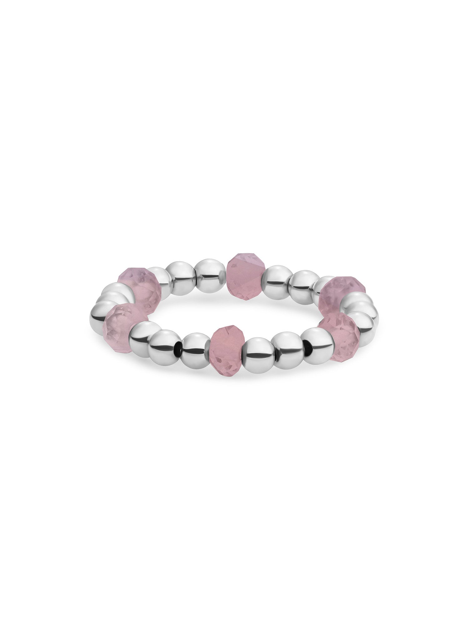 Kralen Ring Facet Roundel Pink Opalite