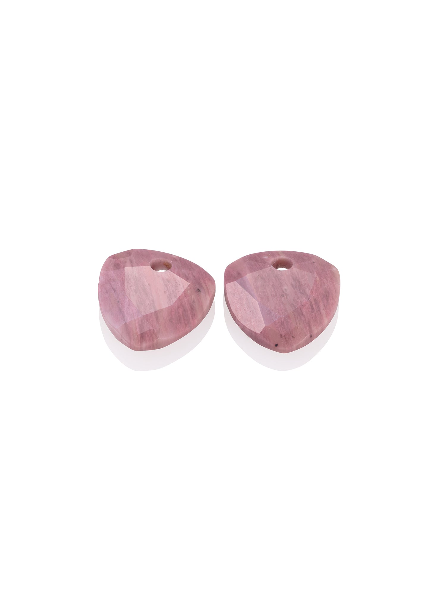 Oorbel Edelstenen Trillion Cut Pink Rhodonite