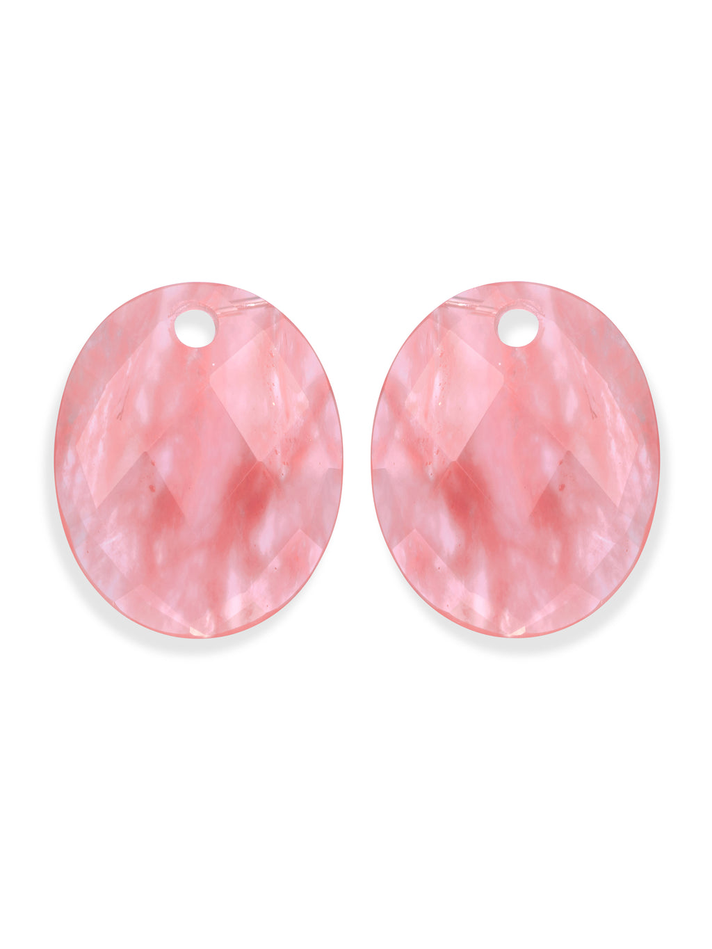 Oorbel Edelstenen Large Oval Cherry Quartz