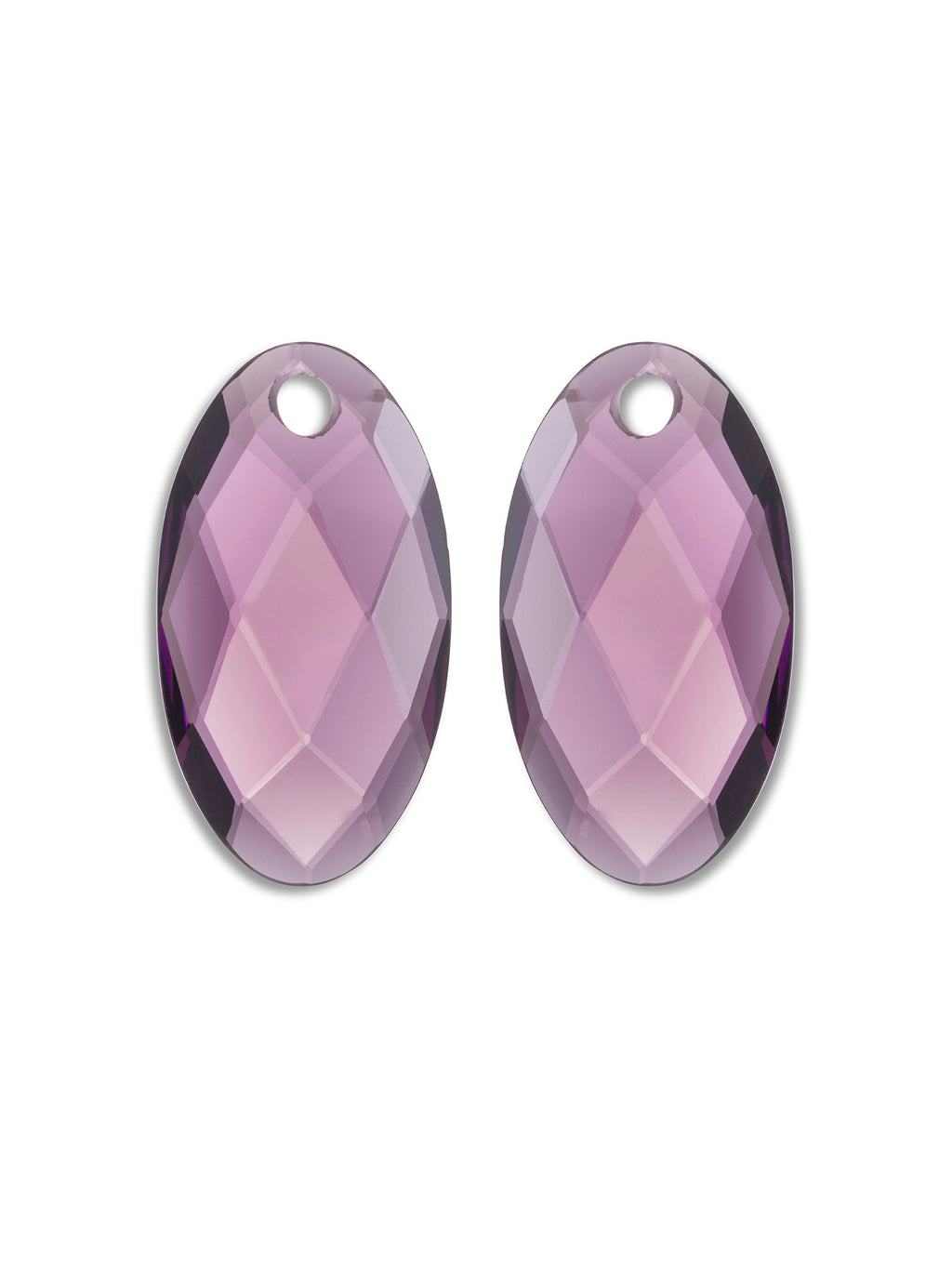 Oorbel Edelstenen Large Leaf Aubergine Quartz