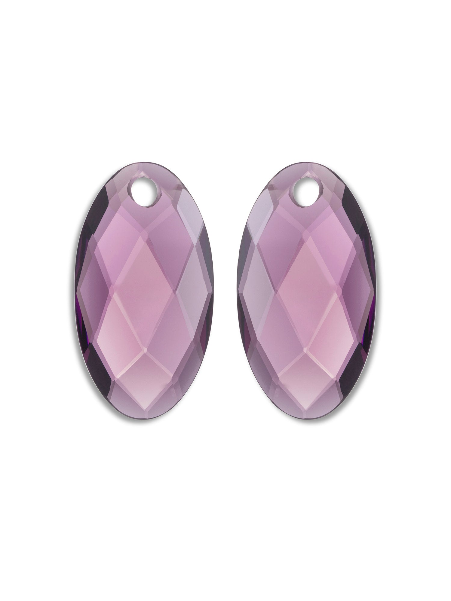 Oorbel Edelstenen Large Leaf Aubergine Quartz