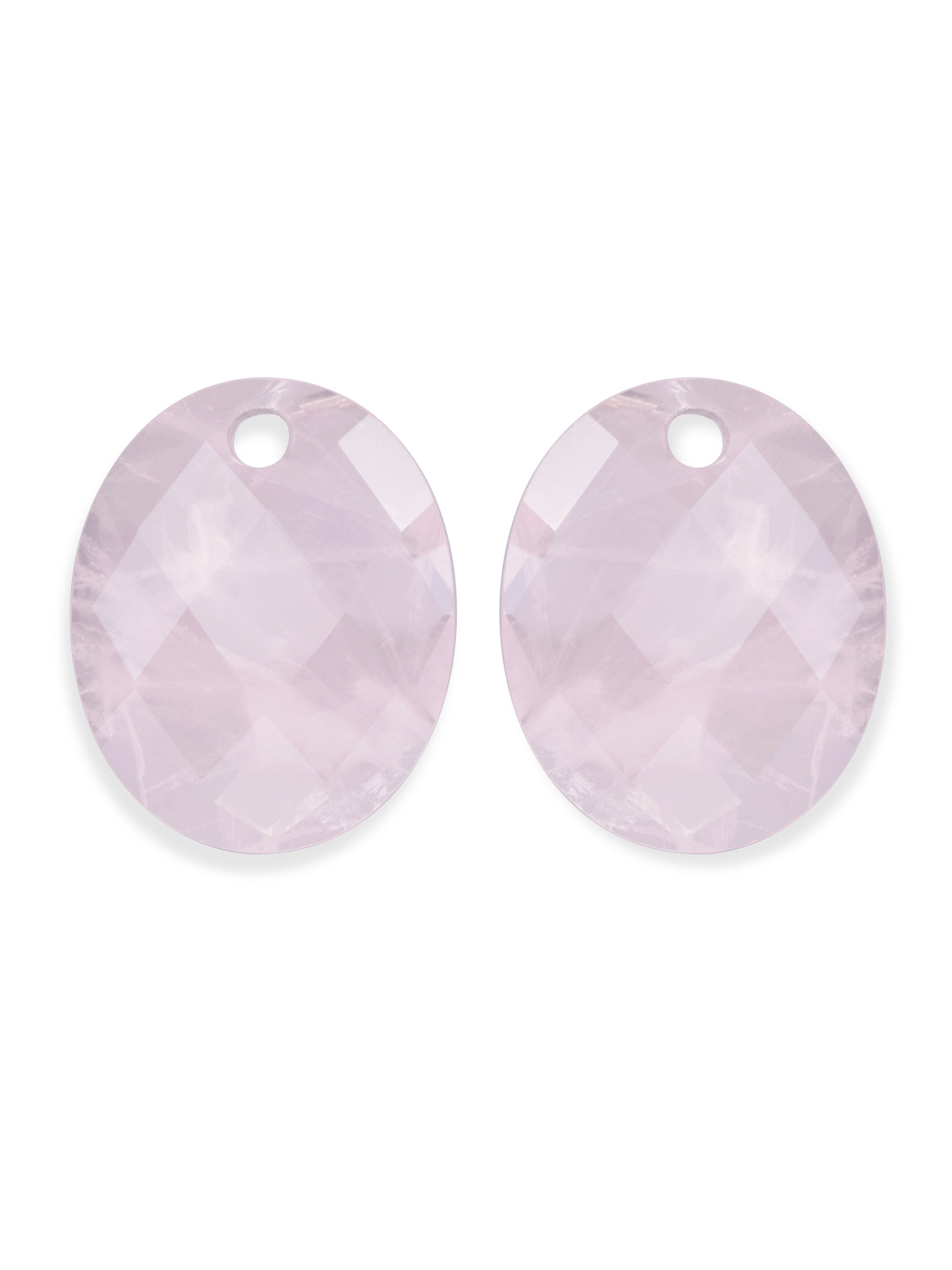 Oorbel Edelstenen Large Oval Rose Quartz