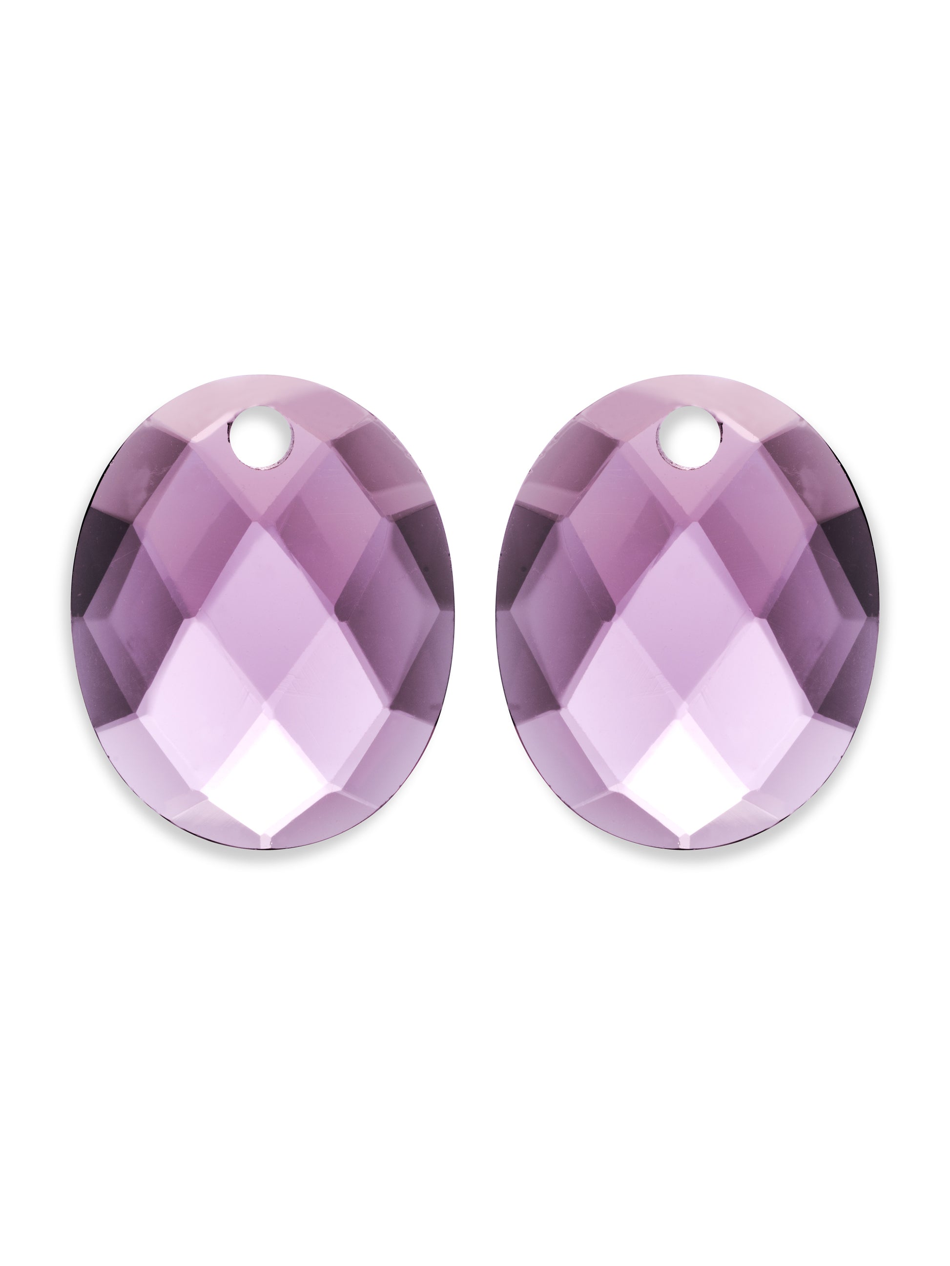 Oorbel Edelstenen Large Oval Aubergine Quartz