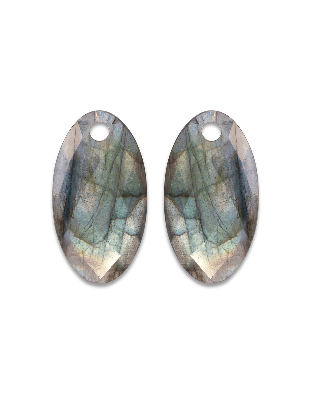 Oorbel Edelstenen Large Leaf Labradorite