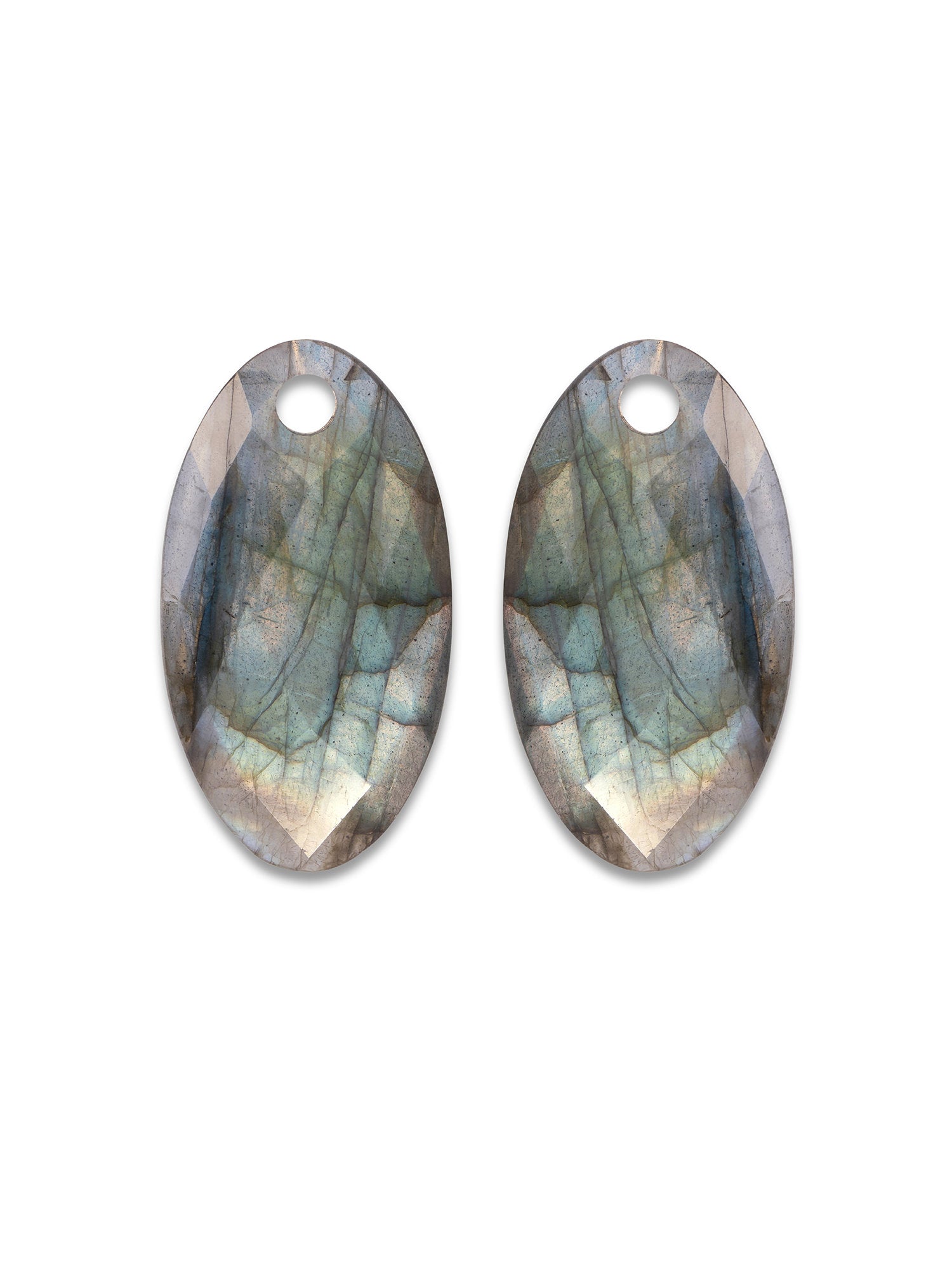 Oorbel Edelstenen Large Leaf Labradorite