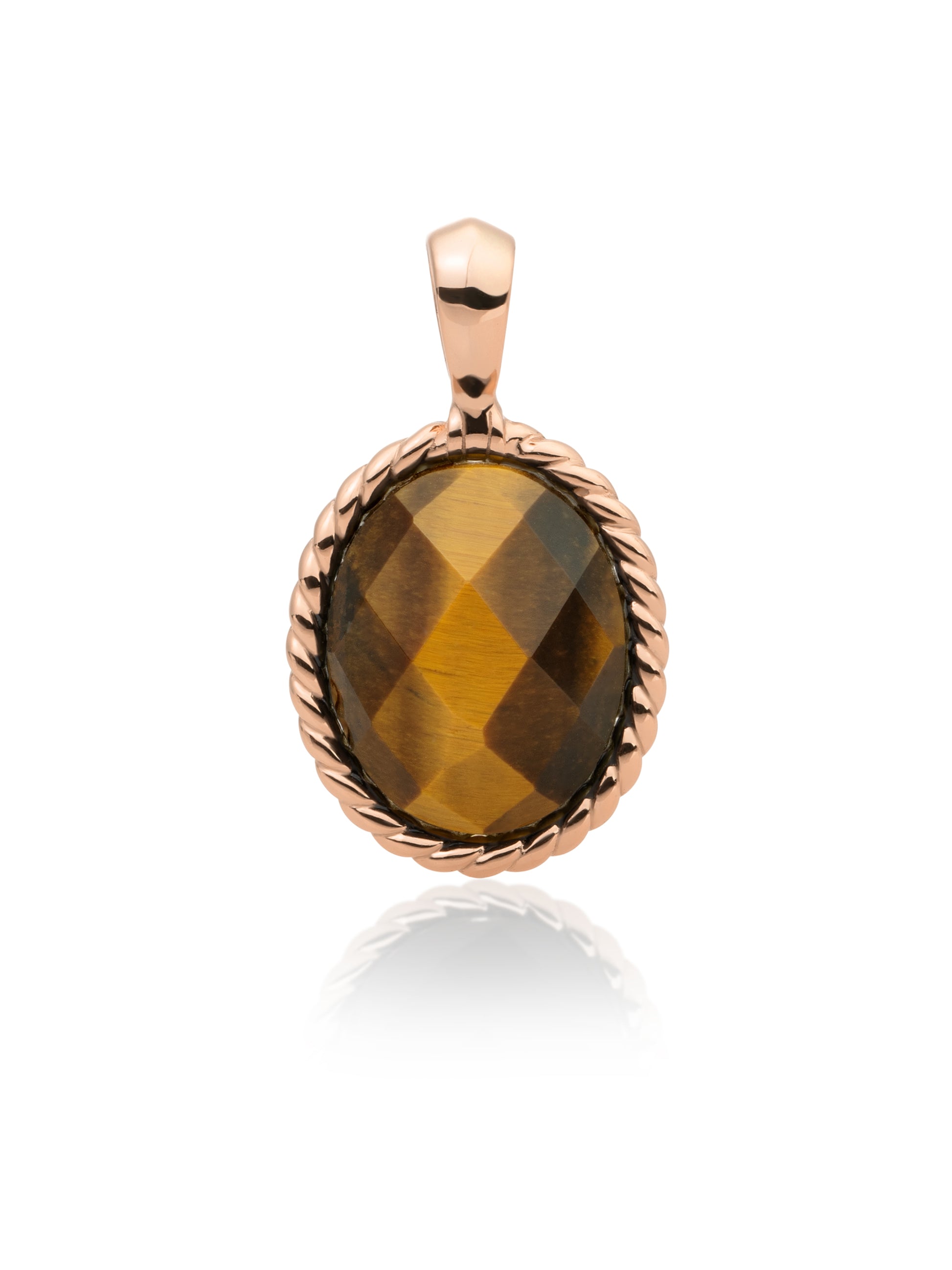 Pendant | Rose Gold - Tiger Eye Twist - Pendant | Rose Gold - Tiger Eye Twist